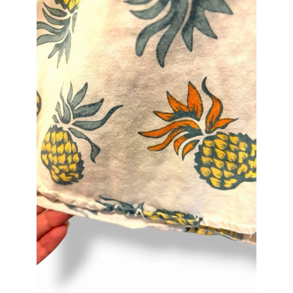 H&M LOGG Pineapple Shirt Mens Large Tropical Button Up Cotton Short Sleeve Summe - Picture 5 of 16